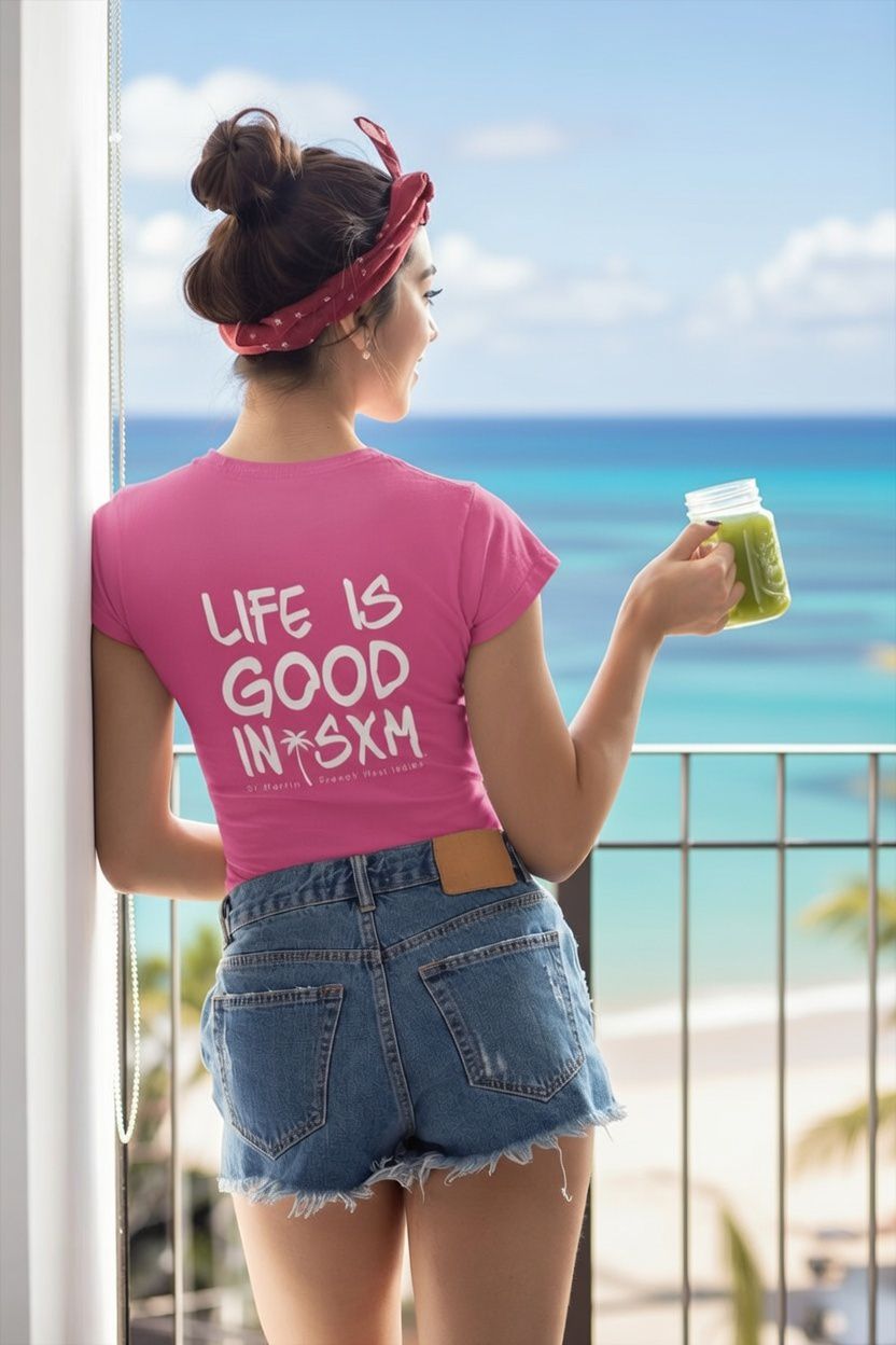 LIFE IS GOOD Women’s Premium V-Neck T-Shirt