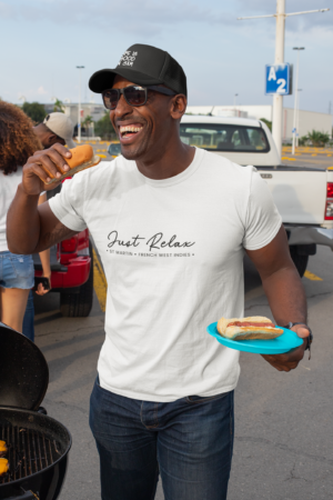 t-shirt-mockup-of-a-man-with-a-trucker-hat-eating-at-a-tailgate-party-29893