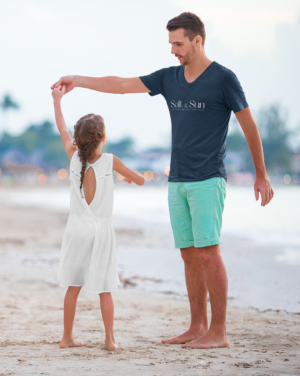 v-neck-t-shirt-mockup-featuring-a-father-dancing-with-his-daughter-at-the-beach-m6657-r-el2